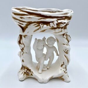 HTF Vintage Mid-Century 1963 Inarco White Ceramic Cherub Pedestal Planter E-1201